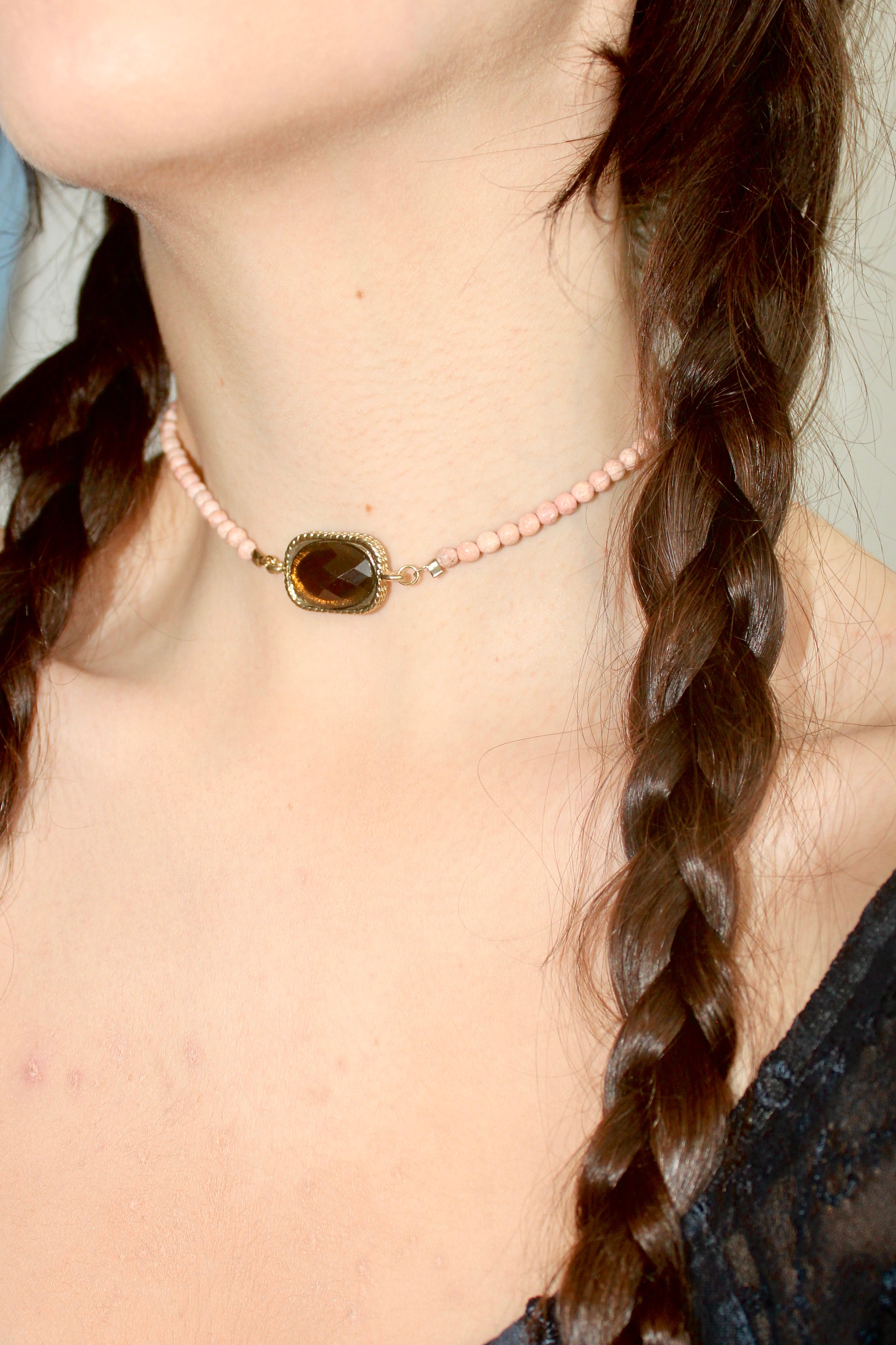 Jewel Stone Beaded Choker