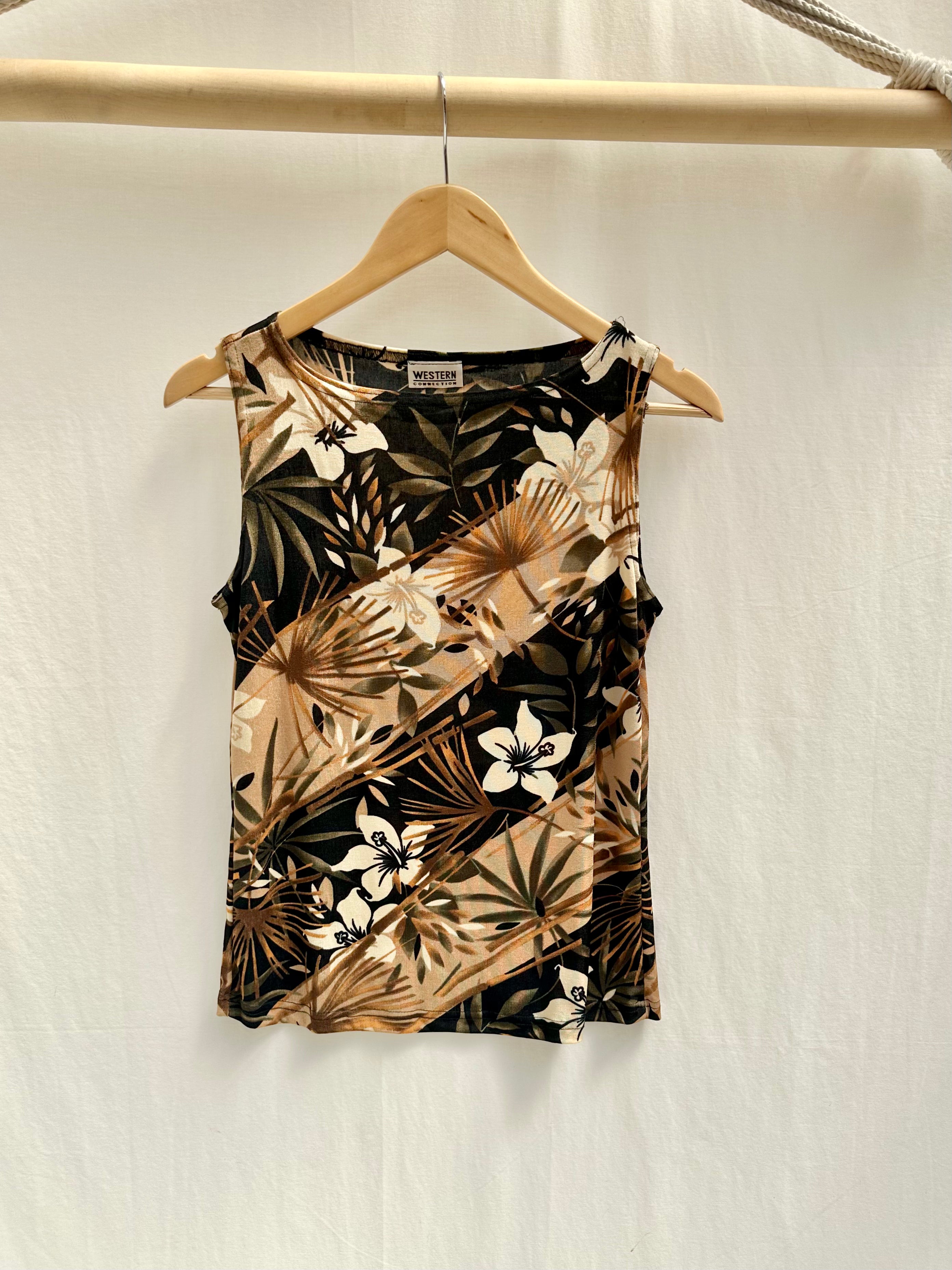 Vintage 90s Floral High Neck Tank