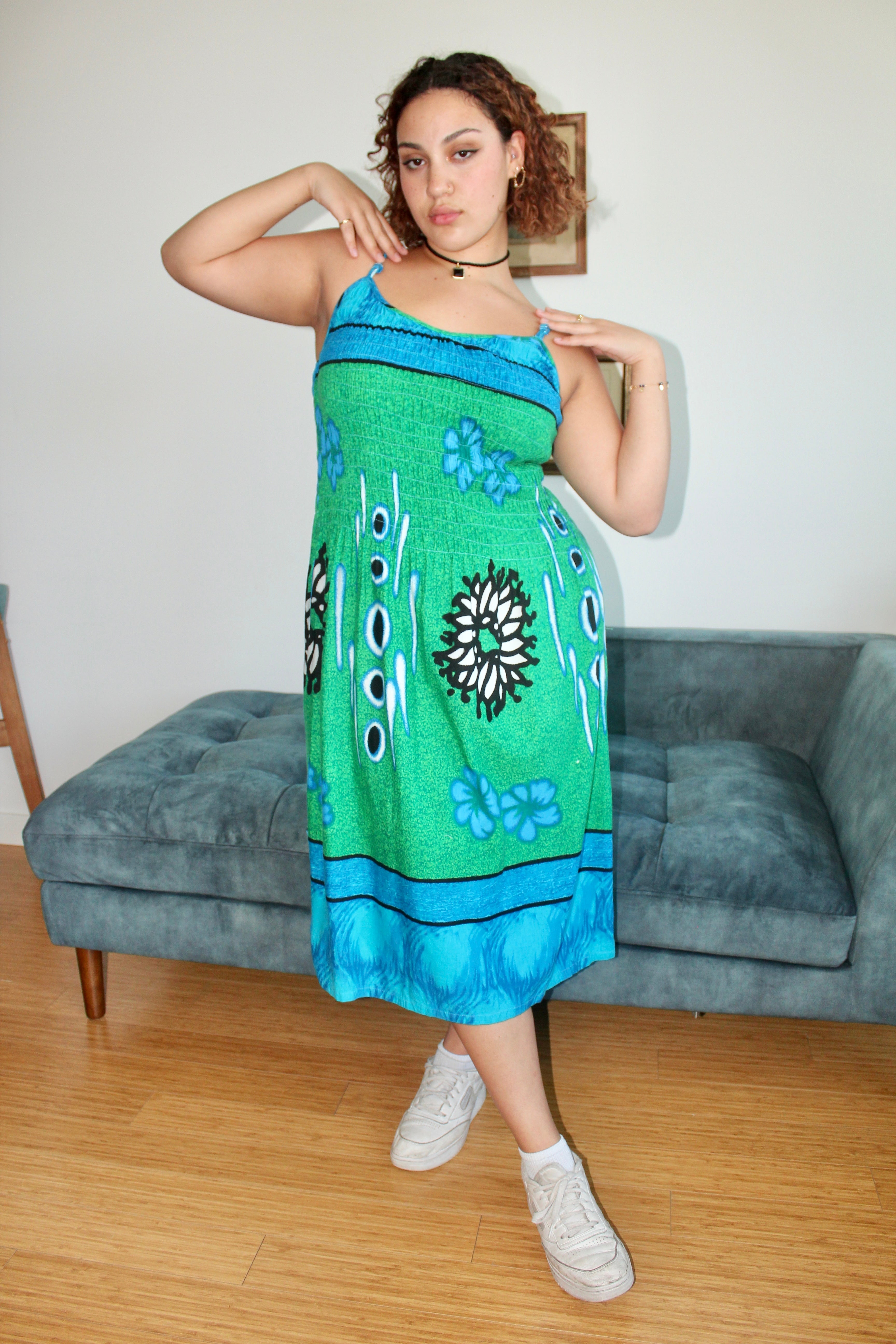 Vintage 90s Floral Boho Smock Dress (L) Vintage 90s Floral Boho Smock Dress (L)
