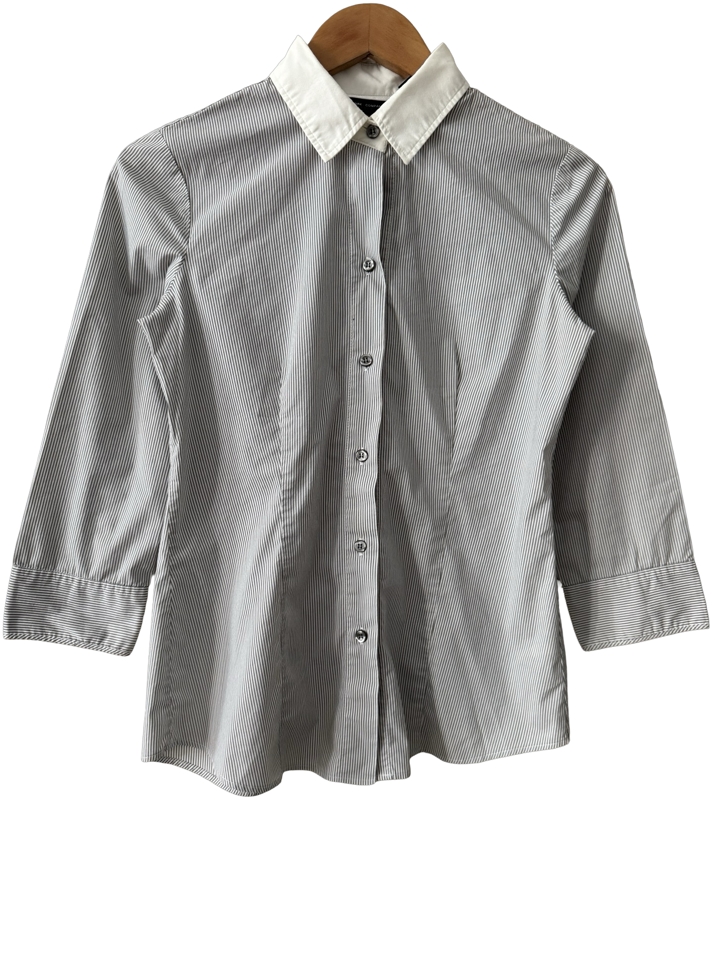 Vintage Y2K Sunday School Pinstripe Button Up Blouse (S)