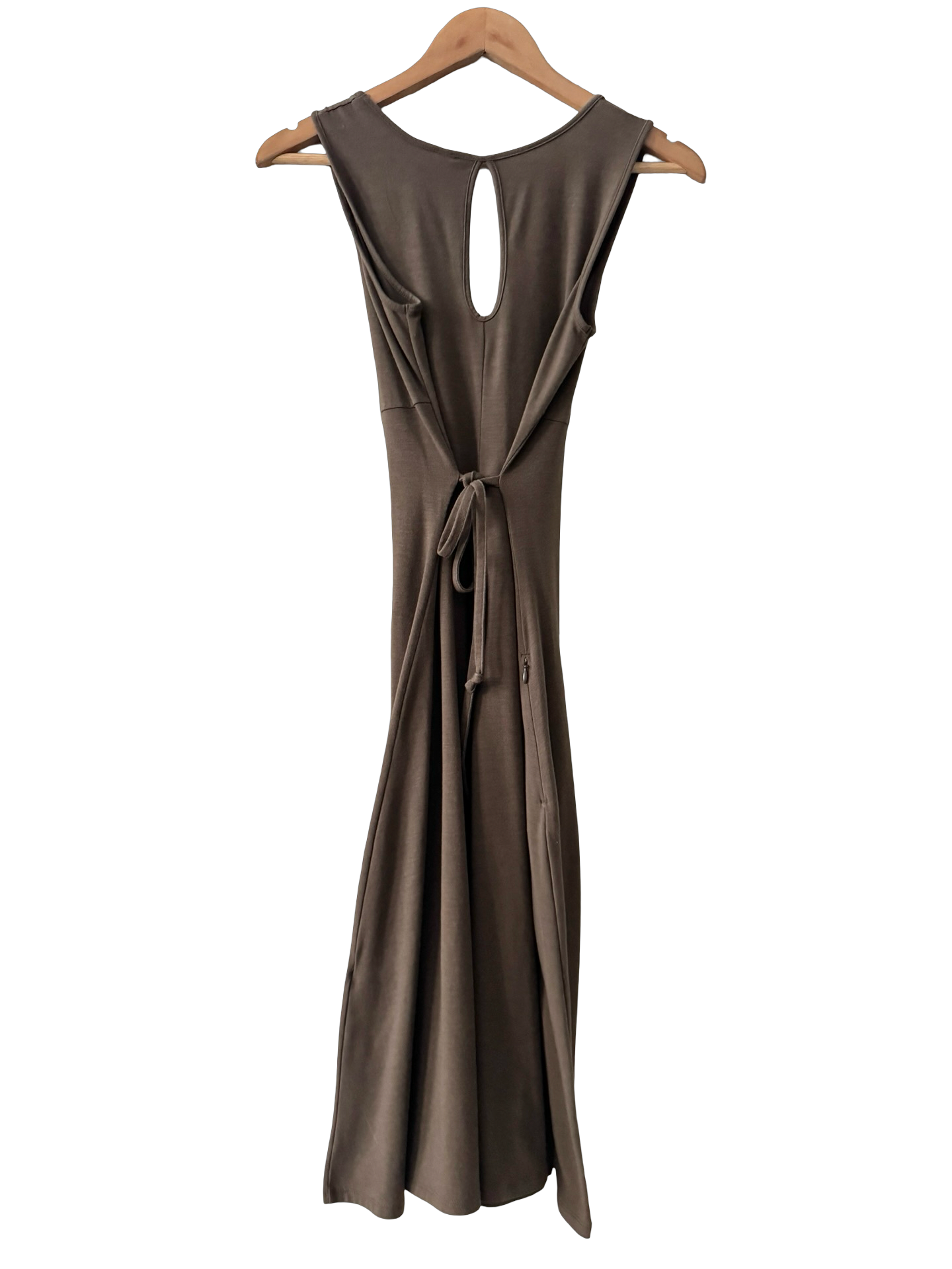 Vintage Y2K Mocha Muse Twist Front Midi Dress (M)