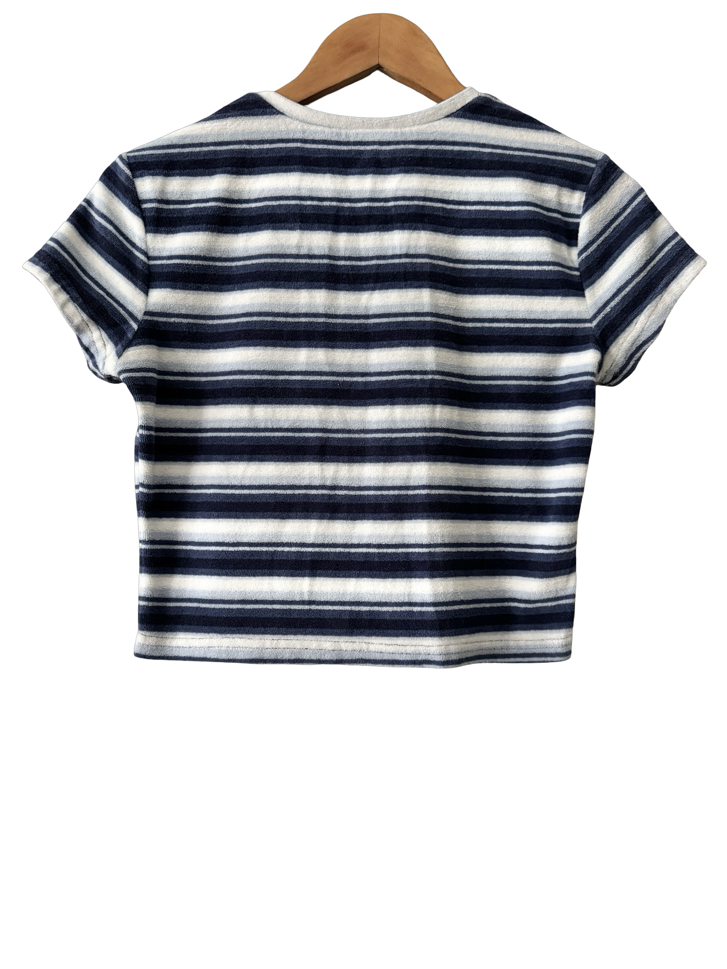 Vintage 90s Blue Harbor Striped Terry Baby Tee (XS/S)