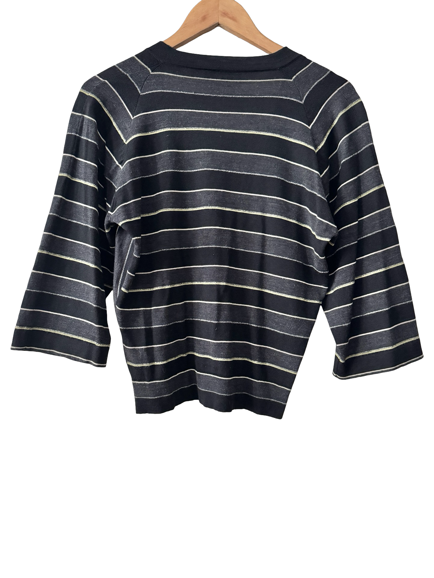 Vintage Y2K Italian Midnight Stripe Draped Knit Top (M)
