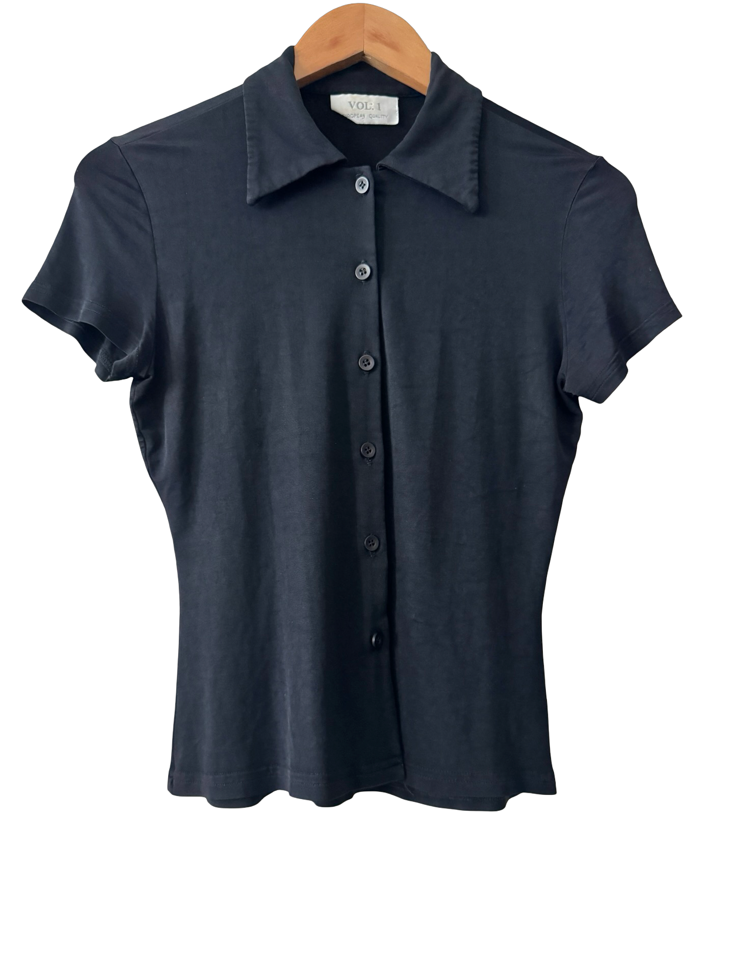 Vintage 90s Midnight City Button Up Baby Tee (M)