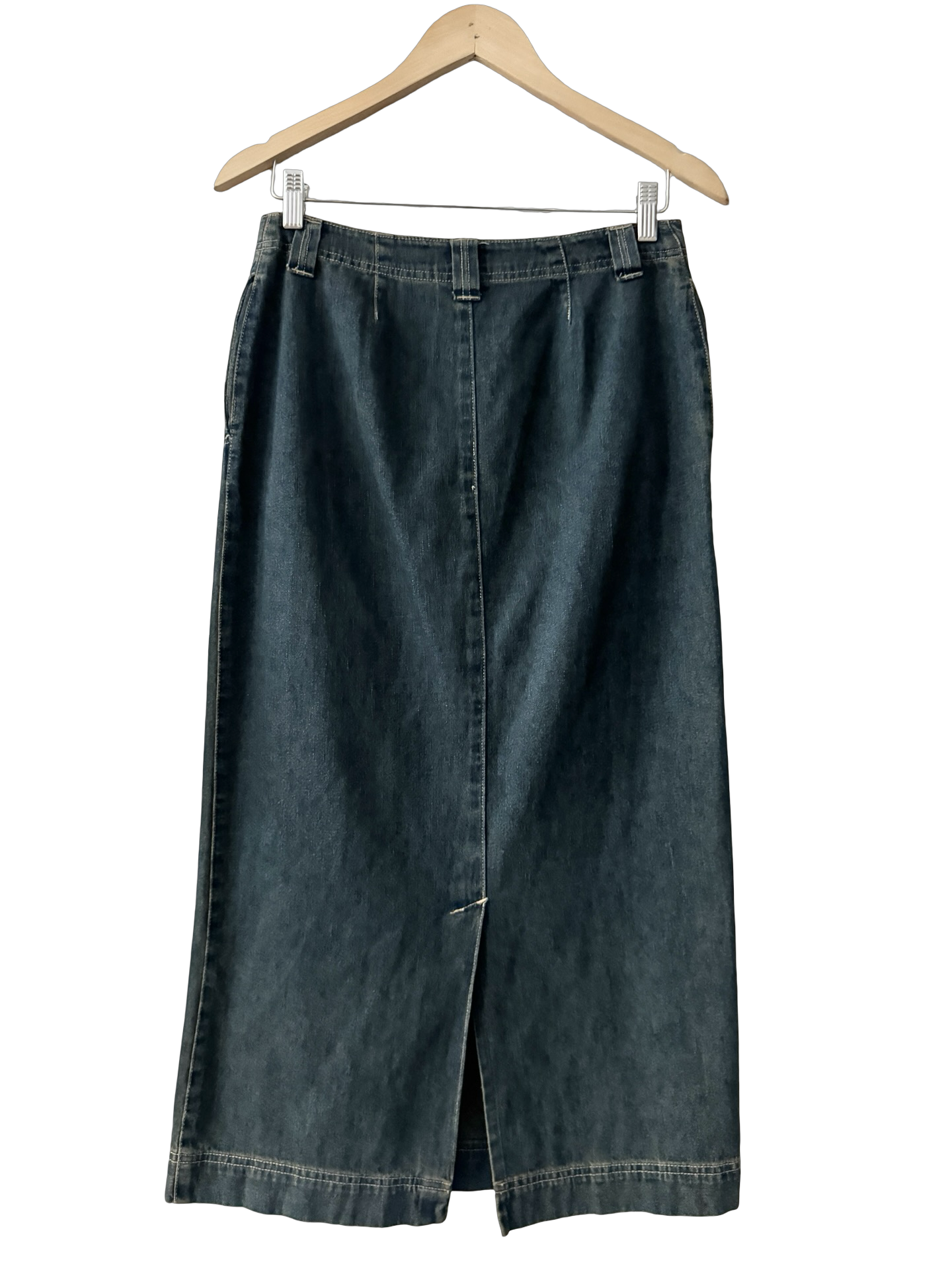 Vintage Y2K Downtown Blues Denim Maxi Skirt (S)