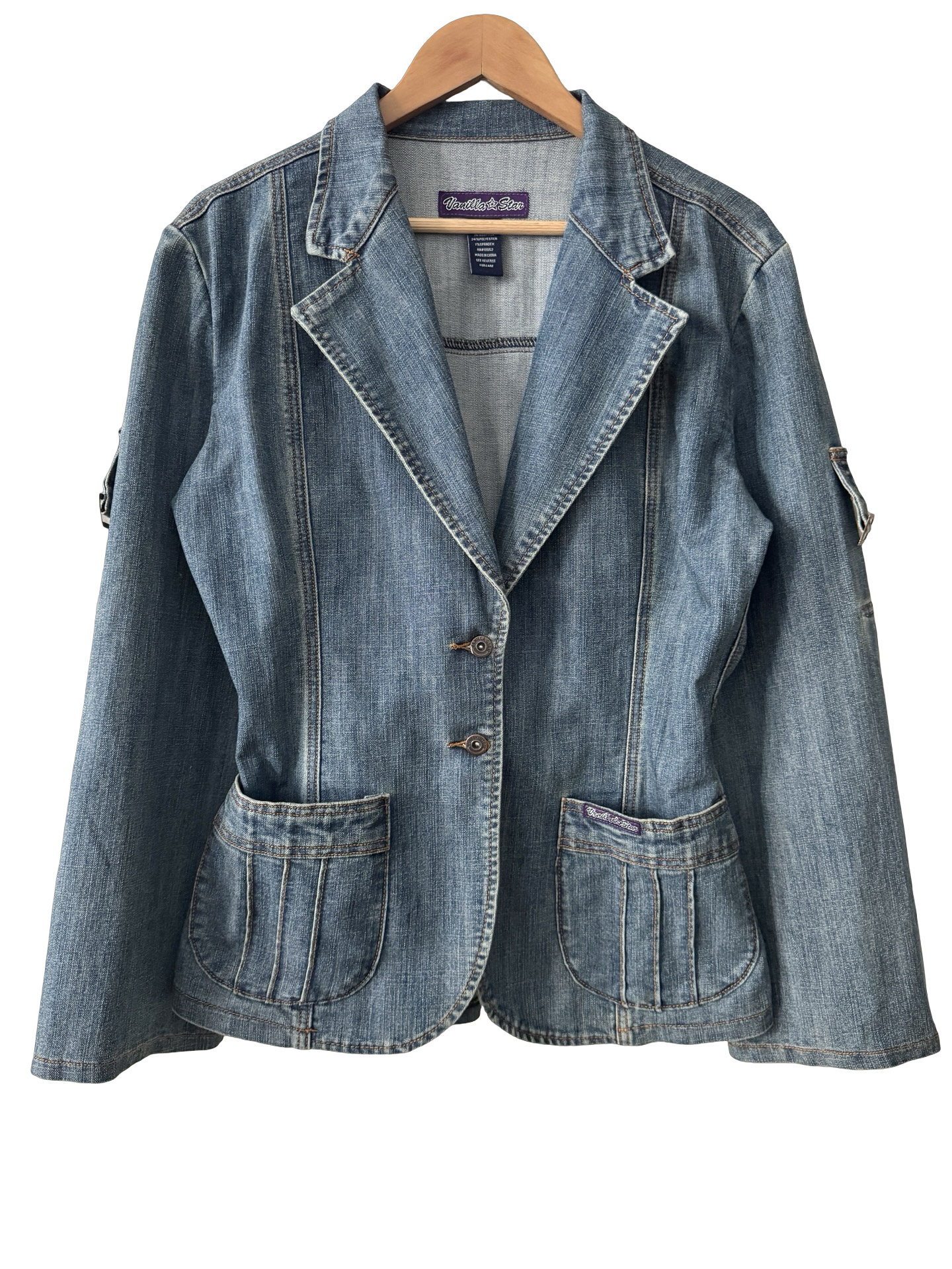 Vintage Y2K Downtown Darling Denim Blazer (M)