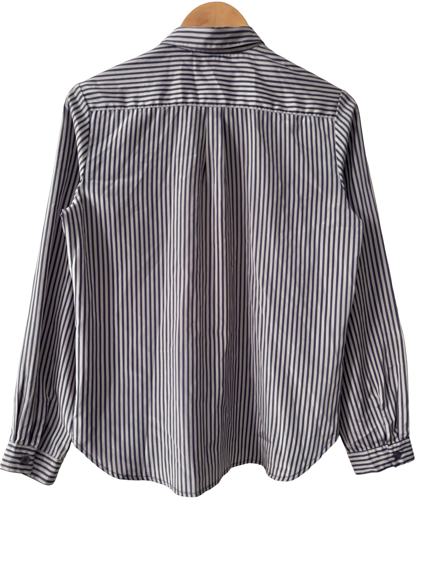 Vintage 90s Blue Hour Pinstripe Button Up Blouse (M)