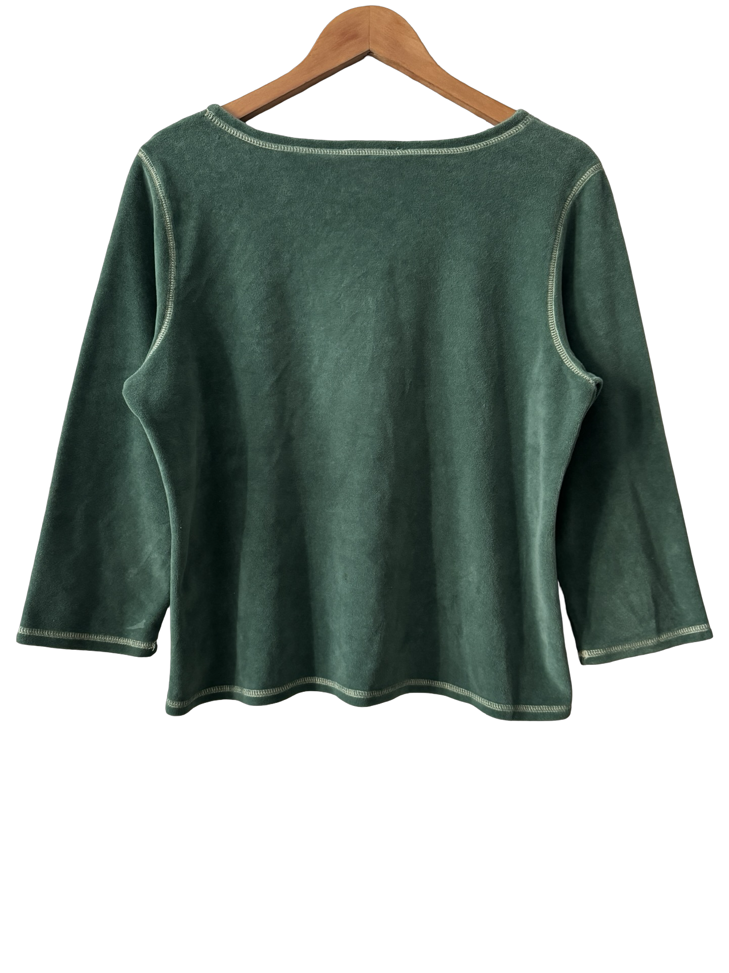 Vintage 90s Forest Sprite Contrast Stitch Top (L)