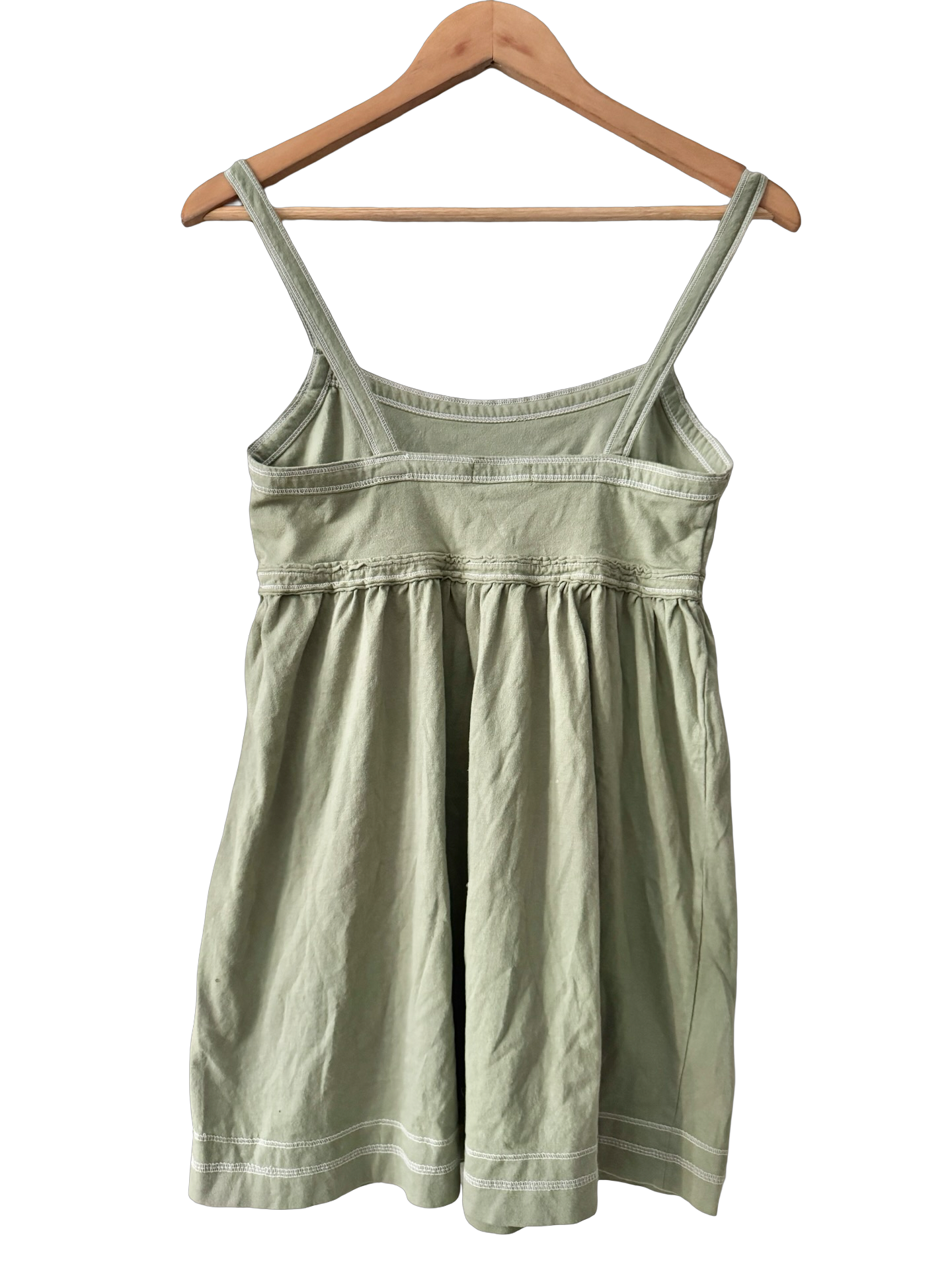 Vintage Y2K Sunday in Sage Babydoll Mini Dress (XS)