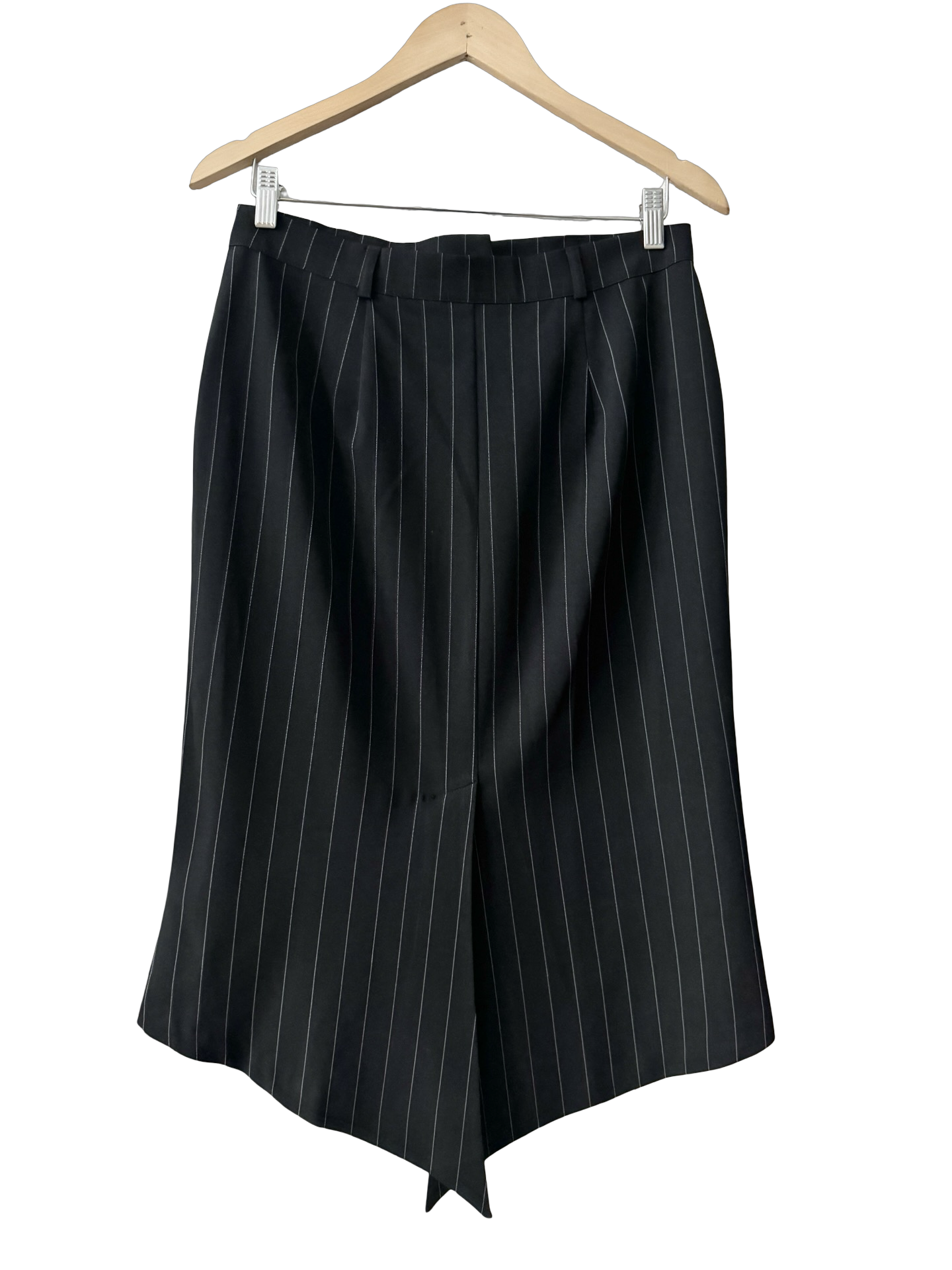 Vintage 90s Office Siren Pinstripe Asymmetrical Skirt (M)