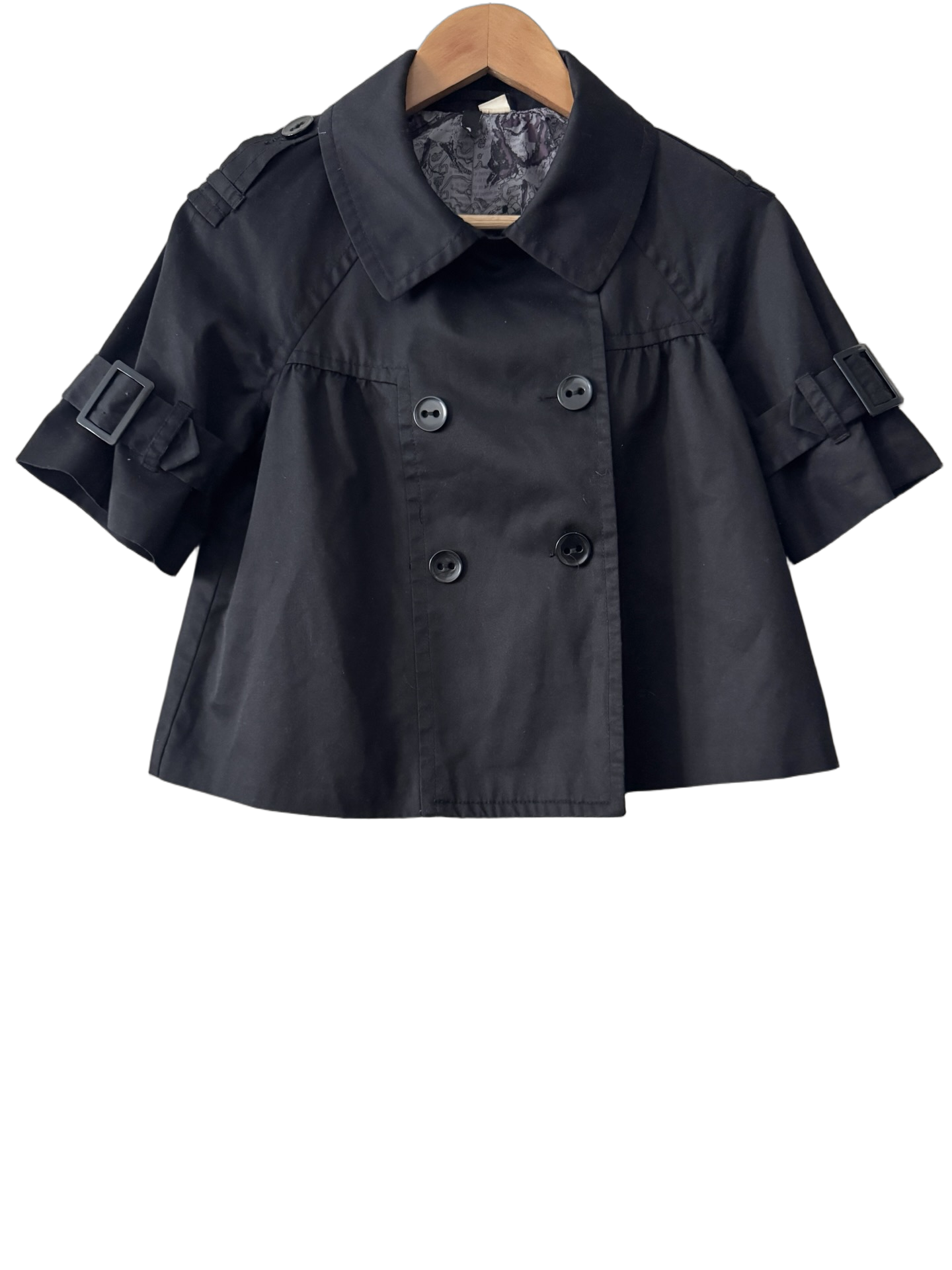 Vintage Y2K Midnight in Paris Cropped Trench Jacket (S)