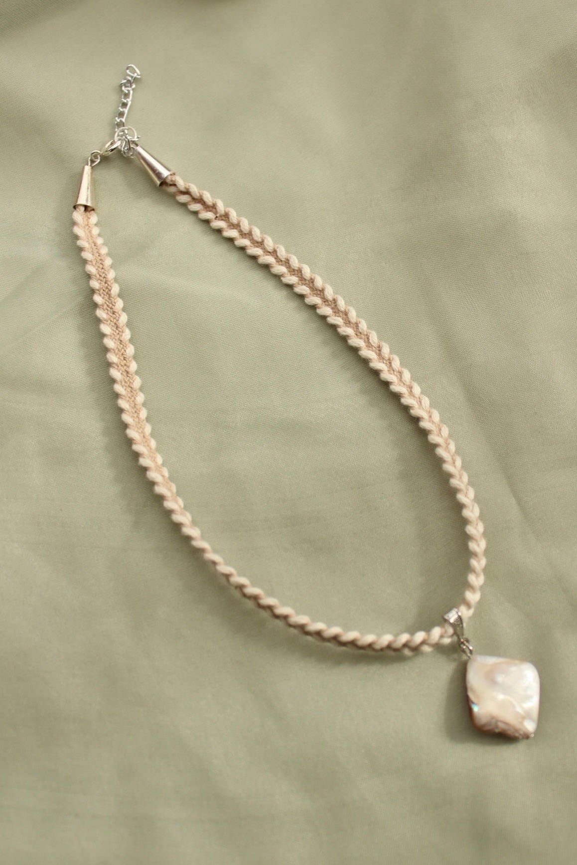 Dainty Handmade Diamond-shaped Stone-styled Choker on Unique Styled Cord