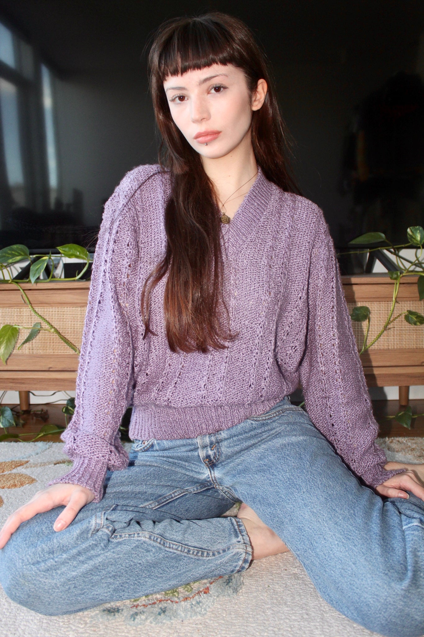 Vintage 90s Lavender Knit (M-L)