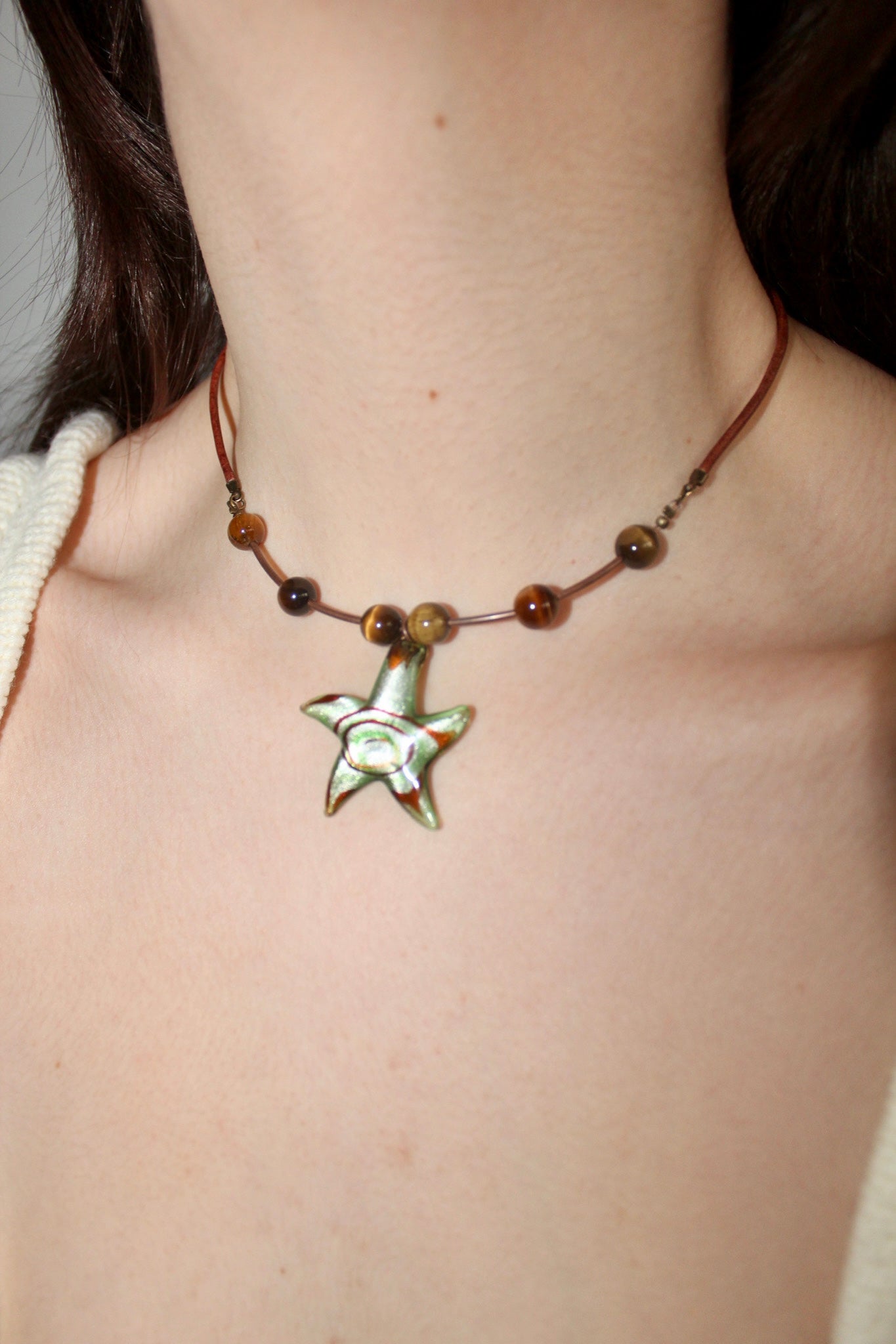 Glass Star Beaded Choker