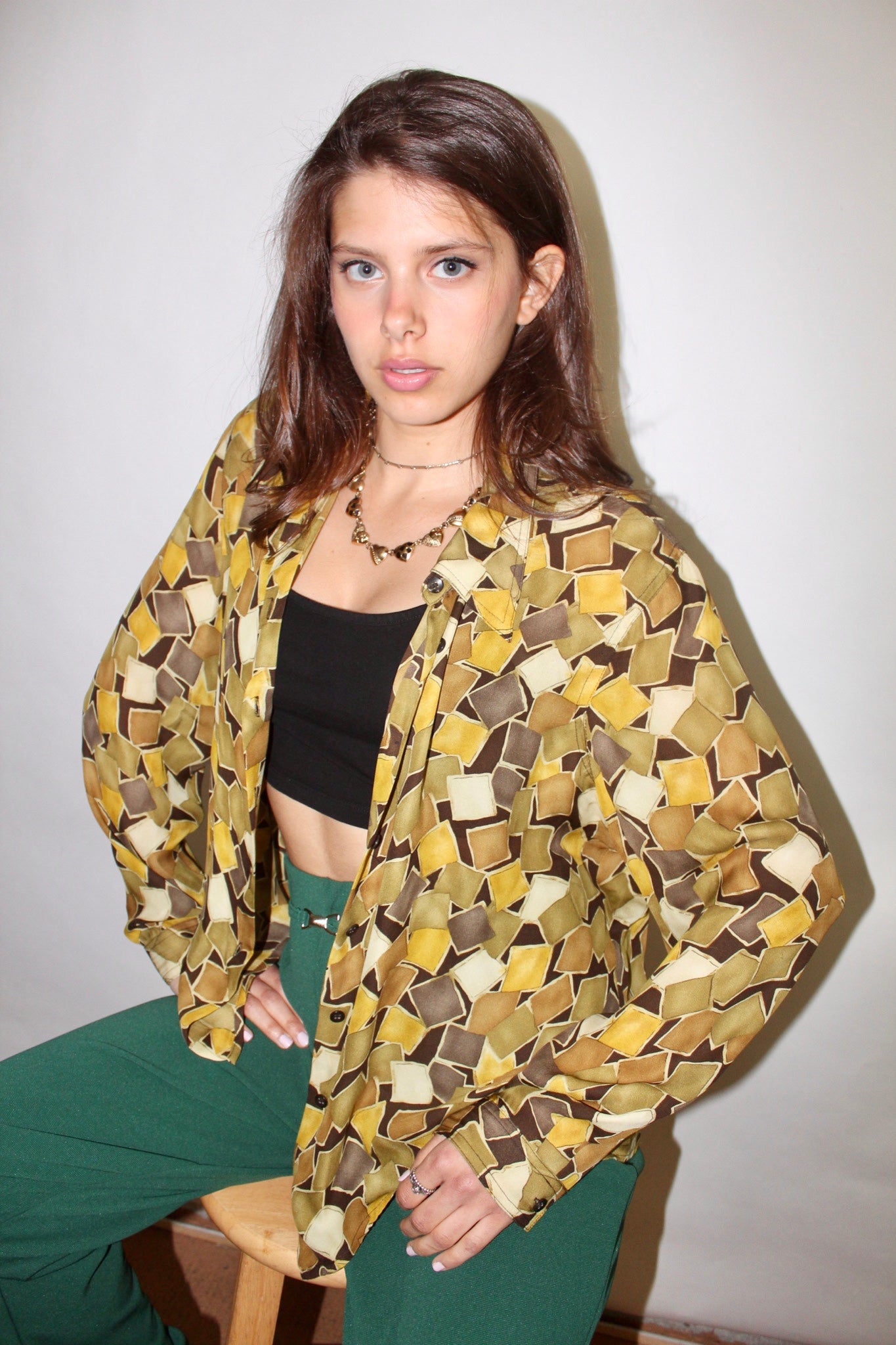 Vintage 90s Oversized Pebble Silk (M-L)