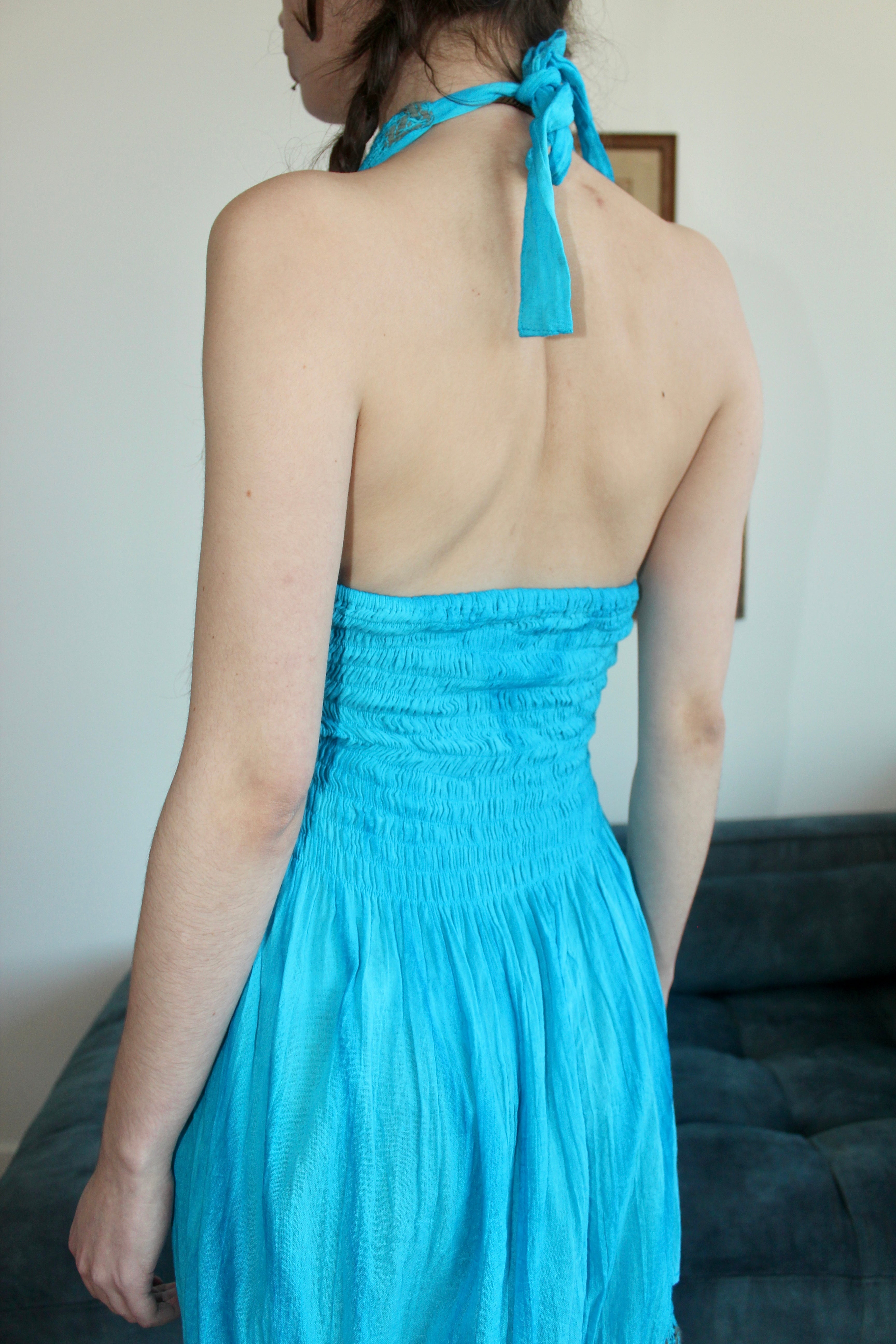 Vintage 90s Ruched Halter Dress (S) Vintage 90s Ruched Halter Dress (S)