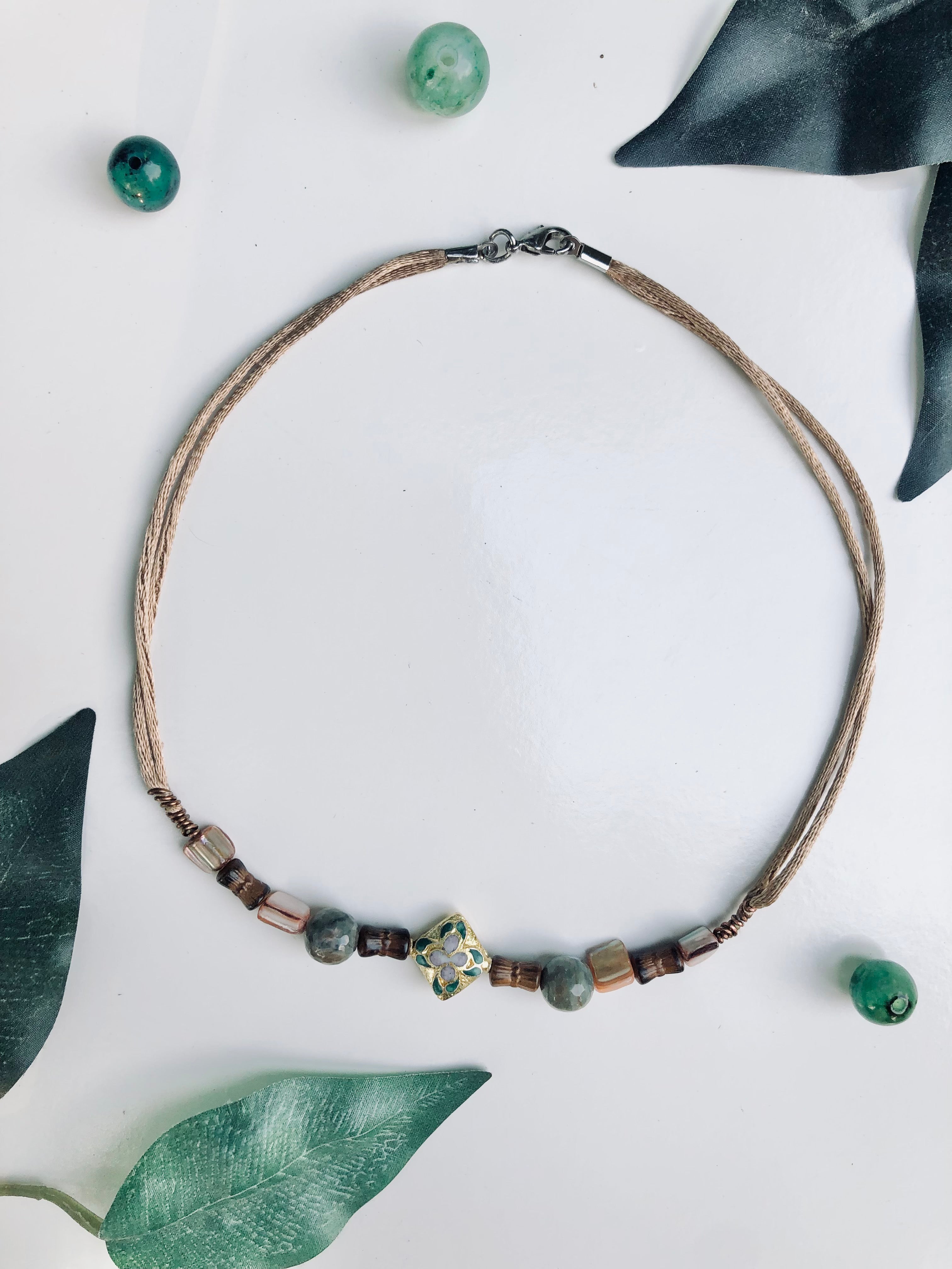 Floral Cloisonné Choker