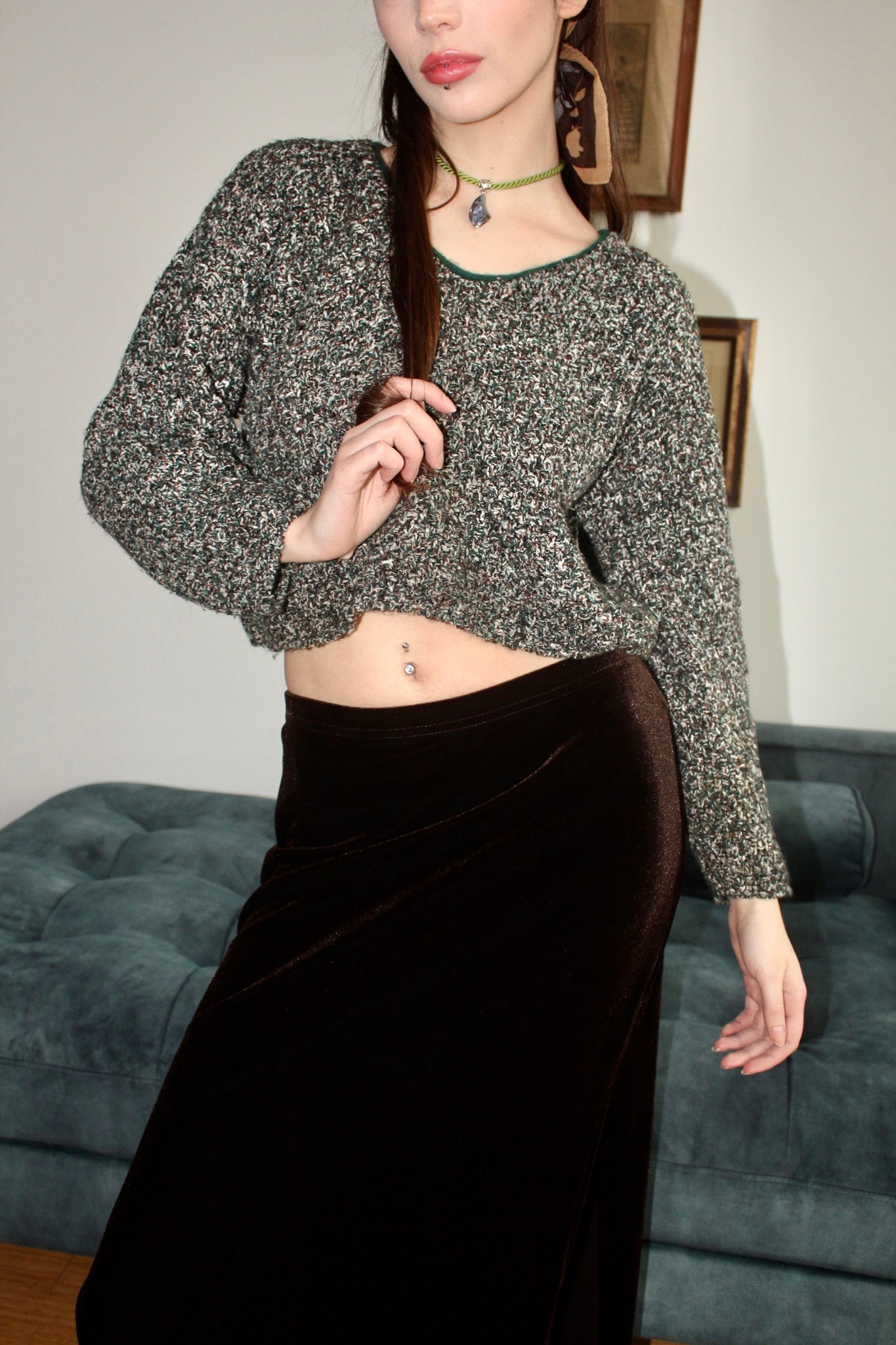 Vintage 90s Mélange Cropped Knit (M)