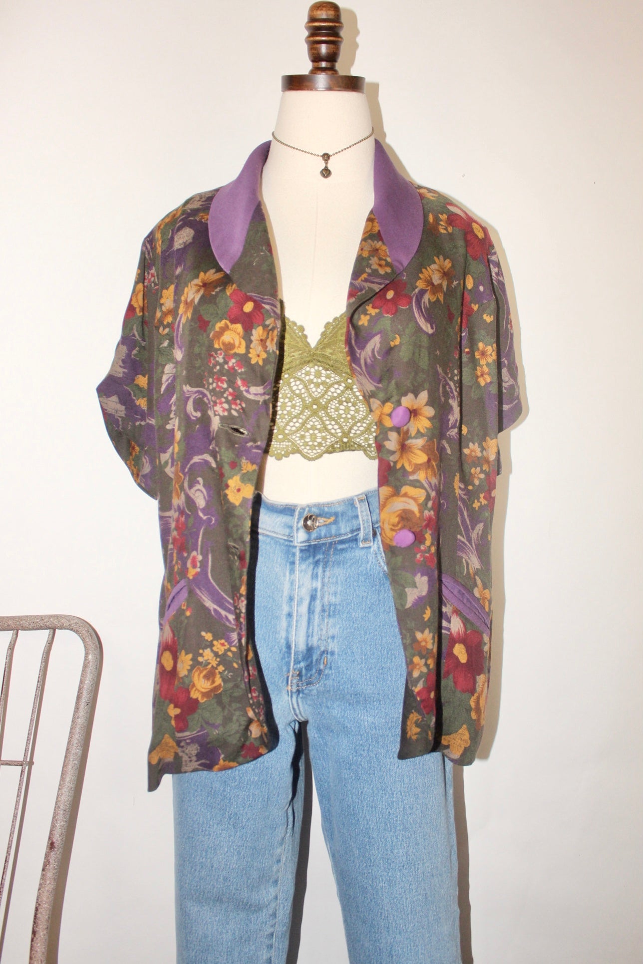 Vintage 90s Floral Button Up (M/L)