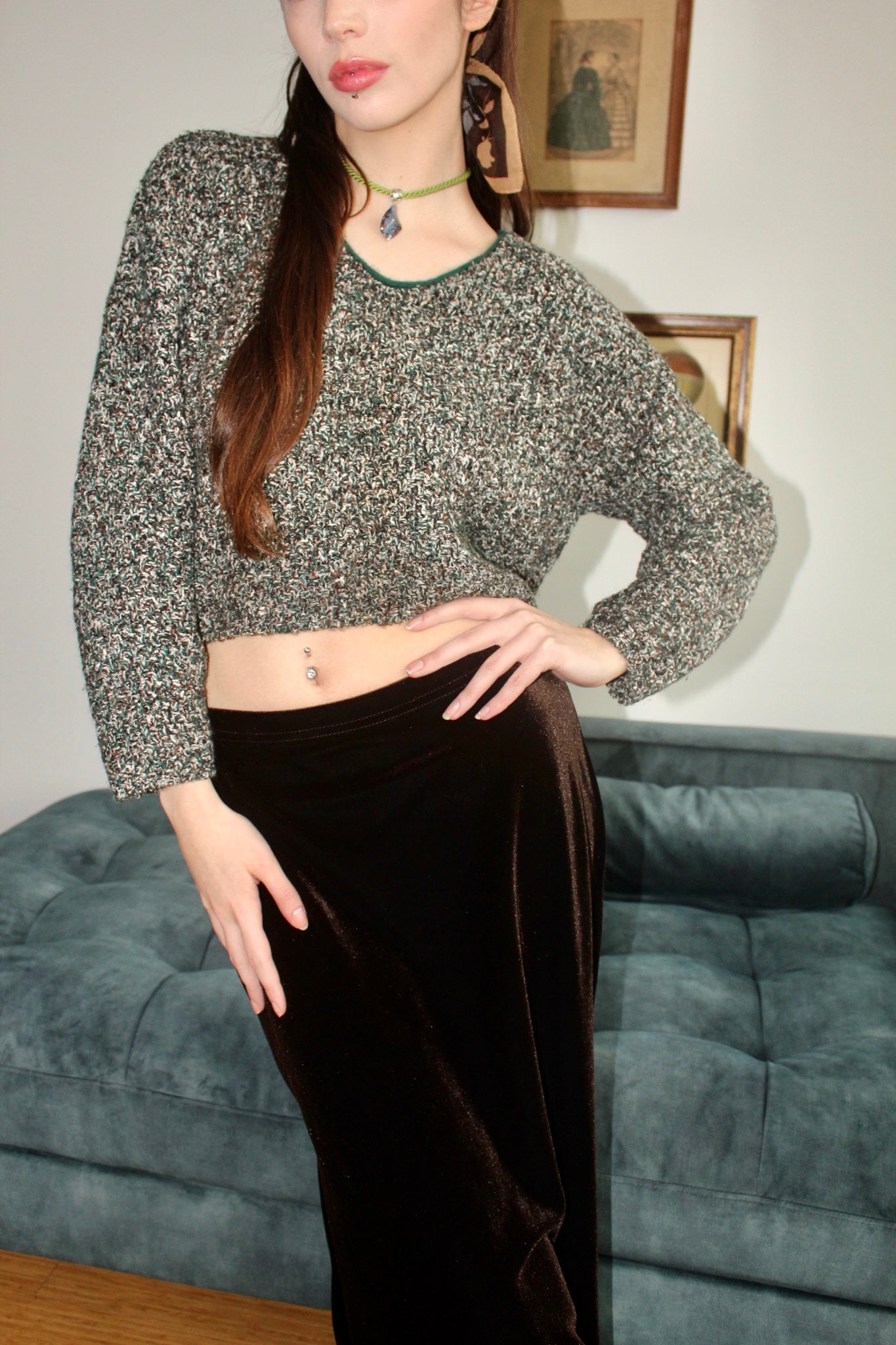 Vintage 90s Mélange Cropped Knit (M)