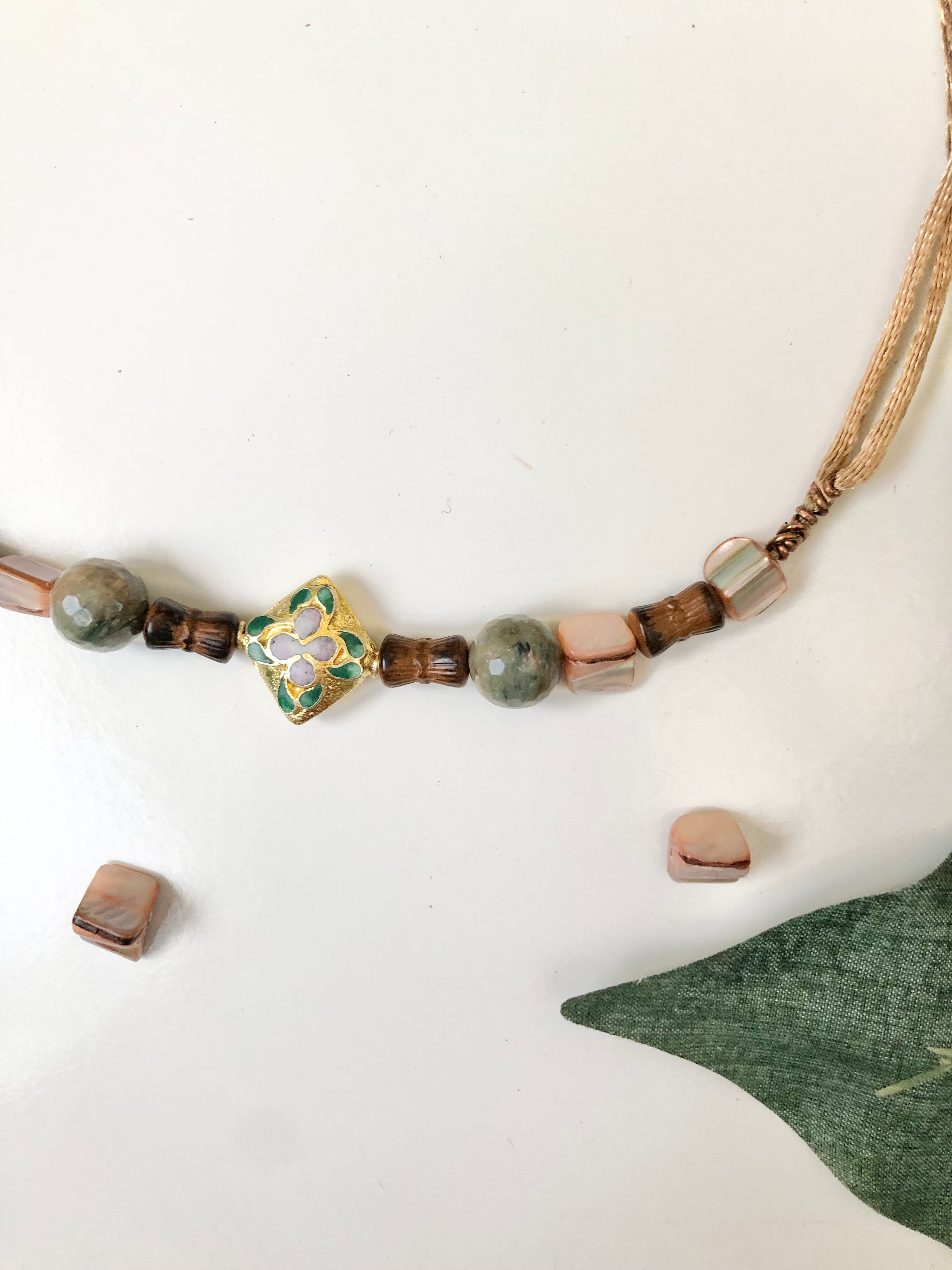 Floral Cloisonné Choker