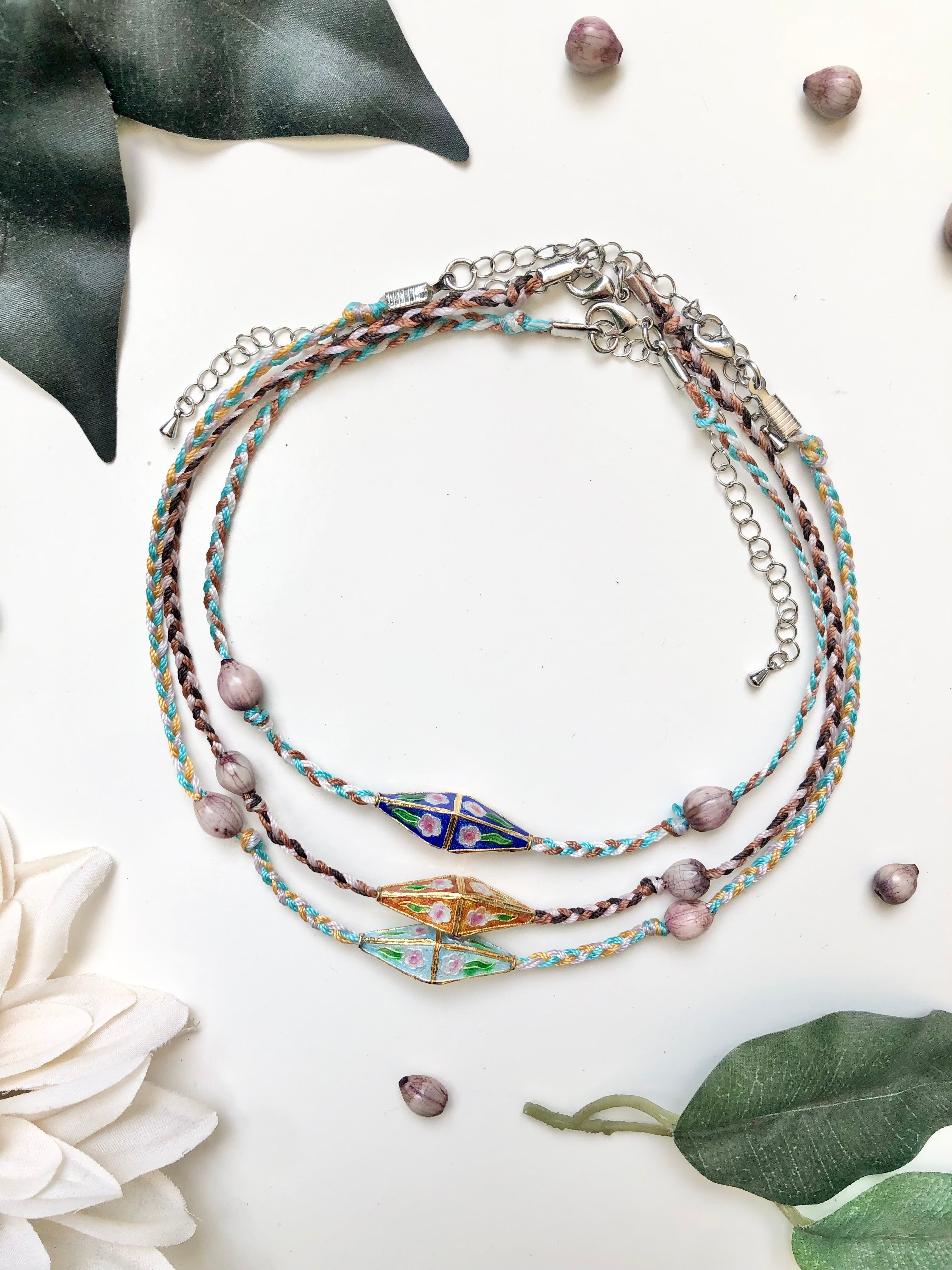 The Vintage Braided Cloisonné Choker- Marigold