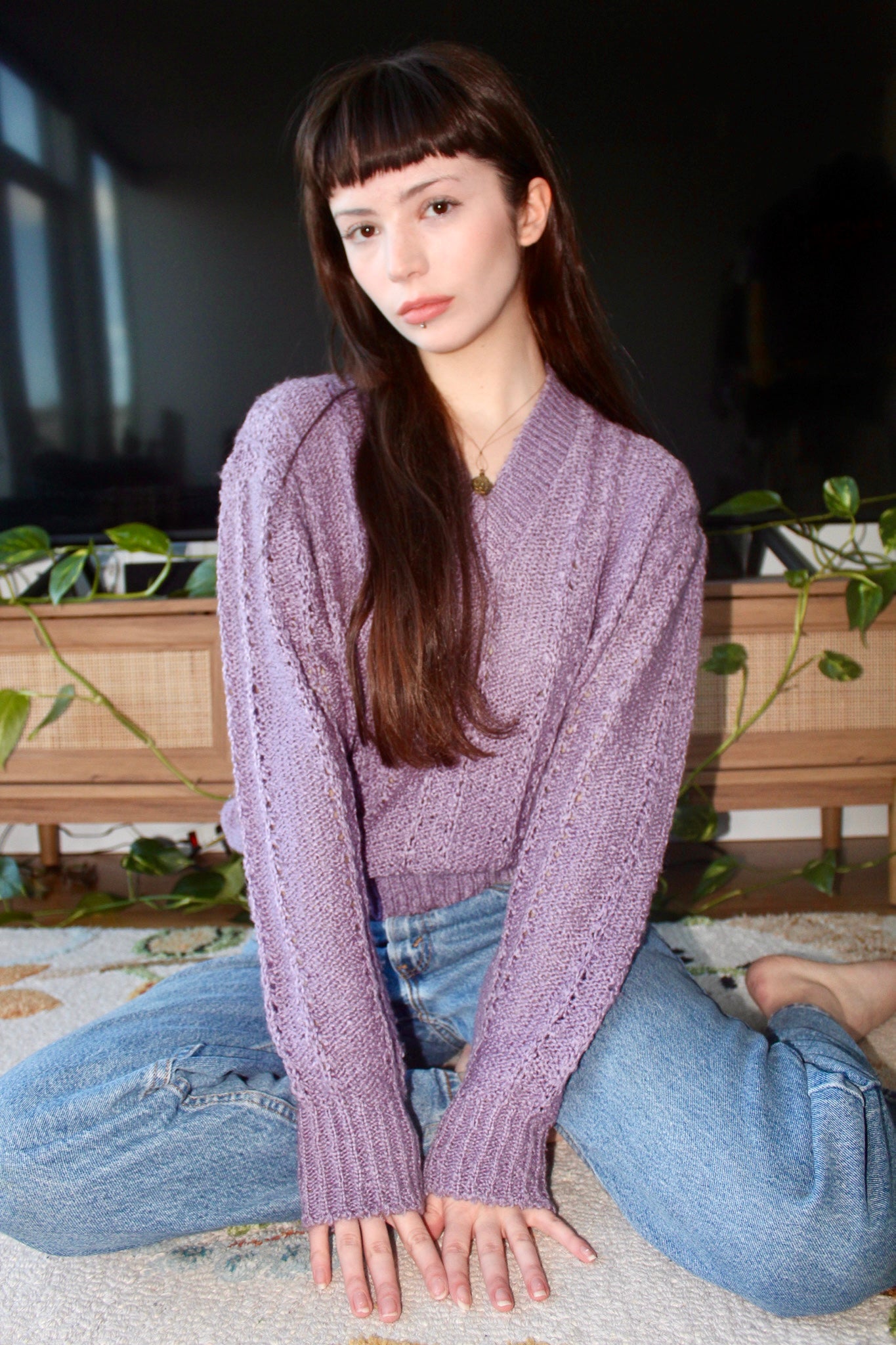 Vintage 90s Lavender Knit (M-L)