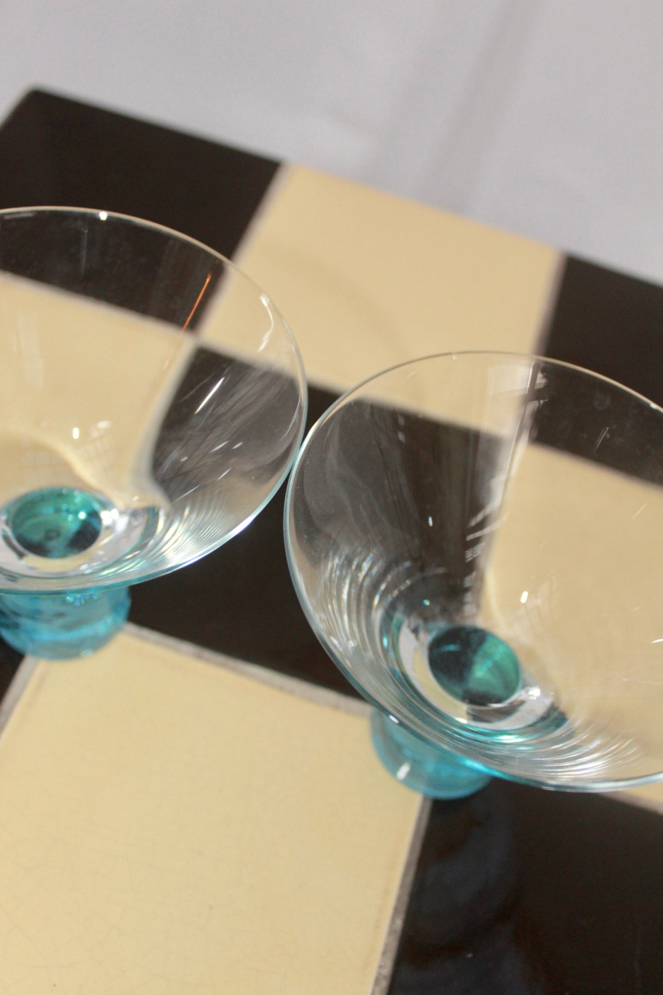 Short Aquamarine Cocktail Glasses