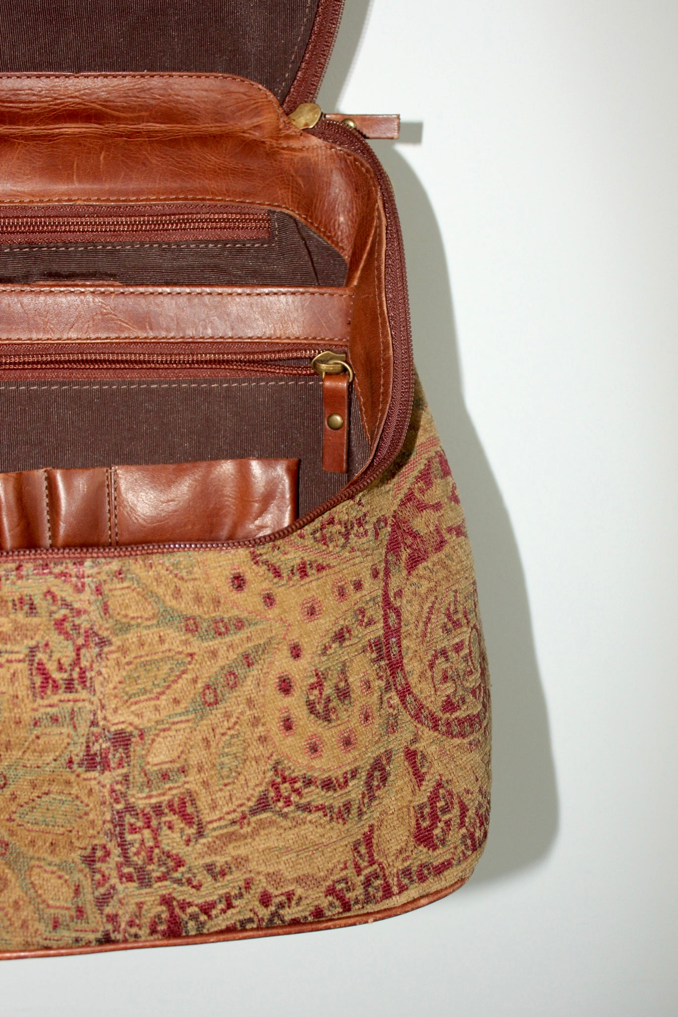 Vintage Leather Floral Backpack