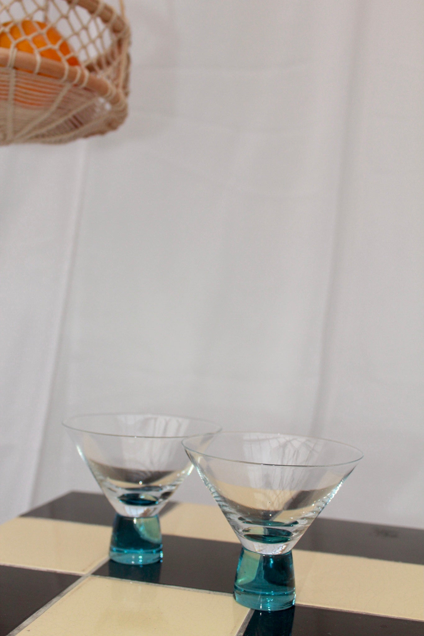 Short Aquamarine Cocktail Glasses