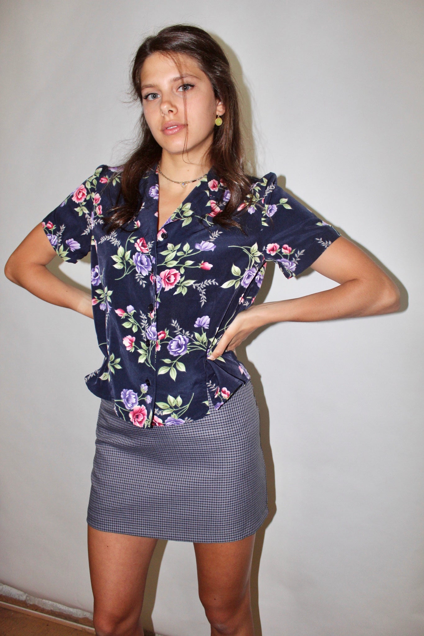 Vintage 90s Cropped Floral Top (S-M)