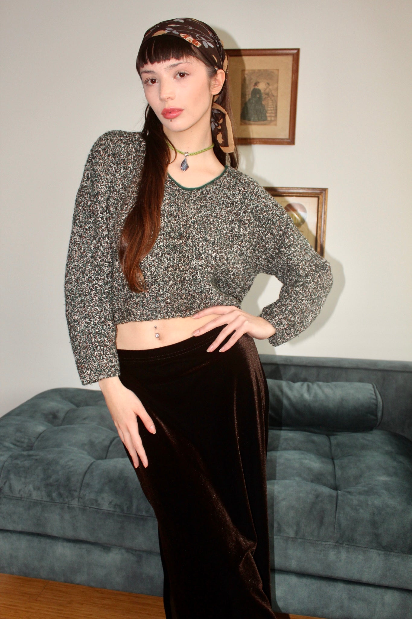 Vintage 90s Mélange Cropped Knit (M)