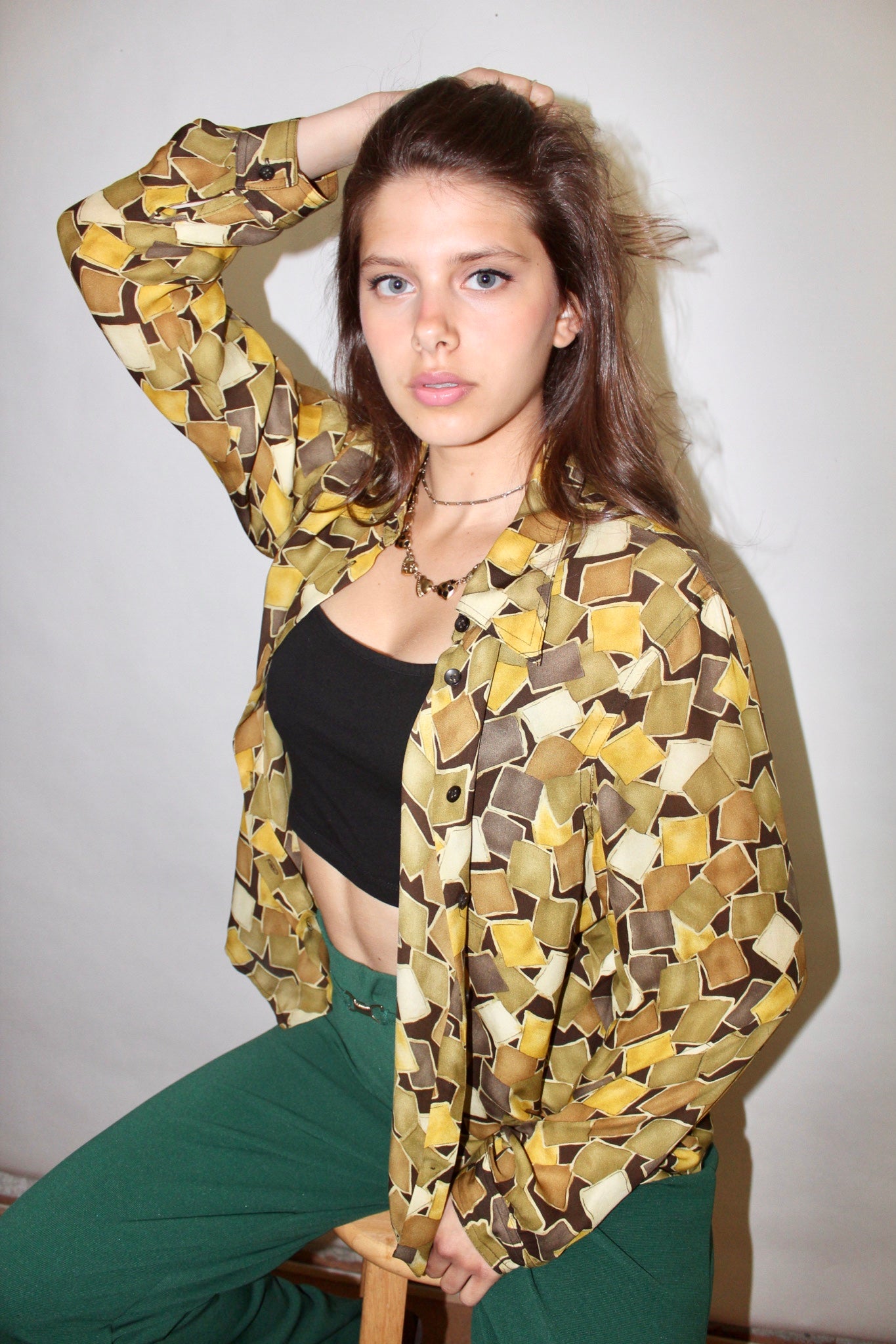 Vintage 90s Oversized Pebble Silk (M-L)