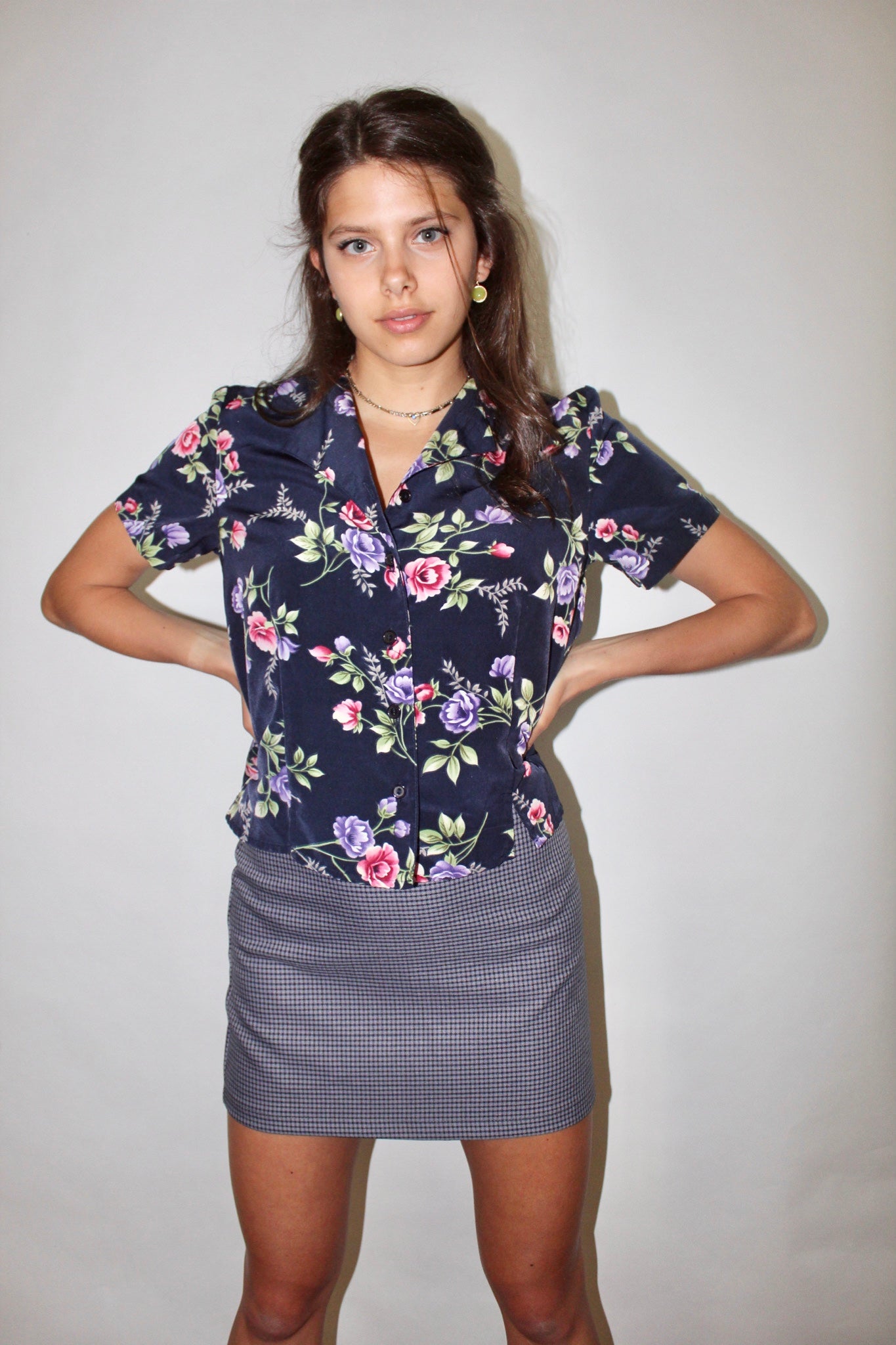 Vintage 90s Cropped Floral Top (S-M)