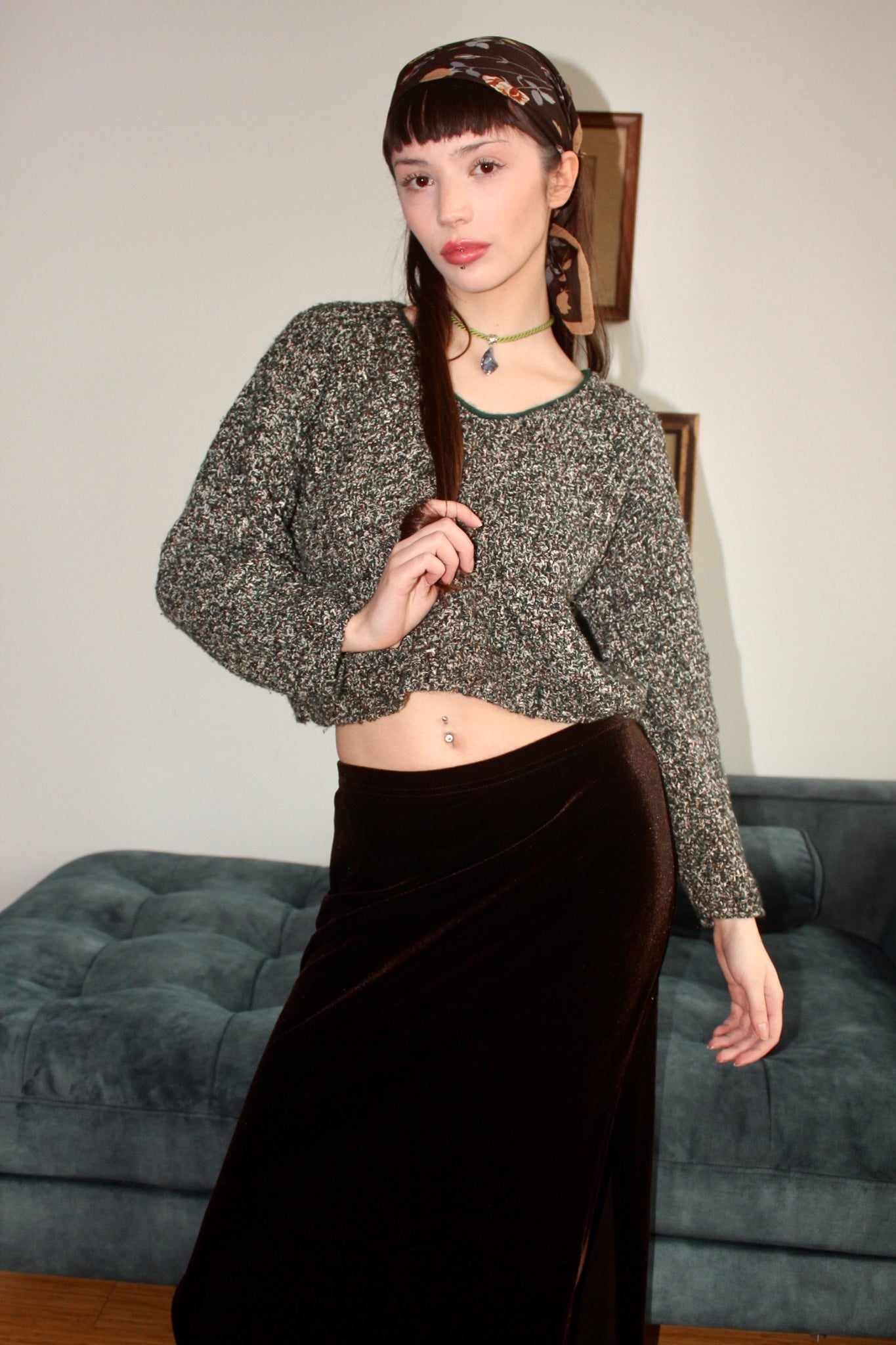 Vintage 90s Mélange Cropped Knit (M)