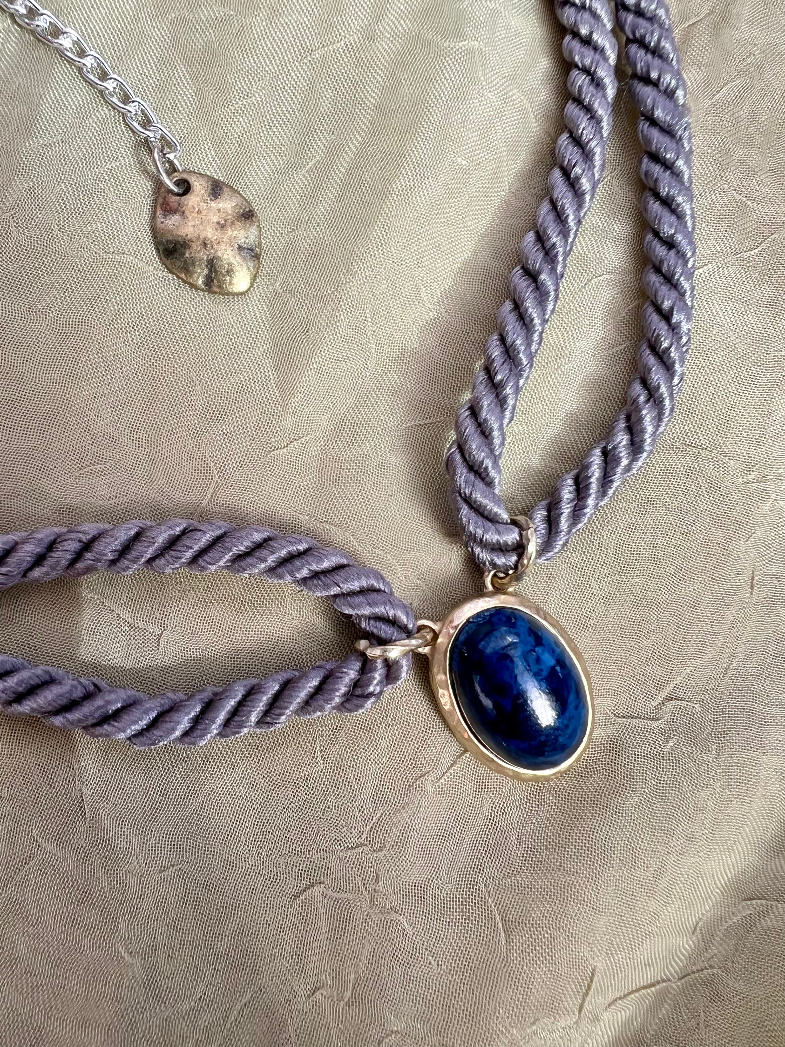 Cobalt Oval Double Loop Rope Choker