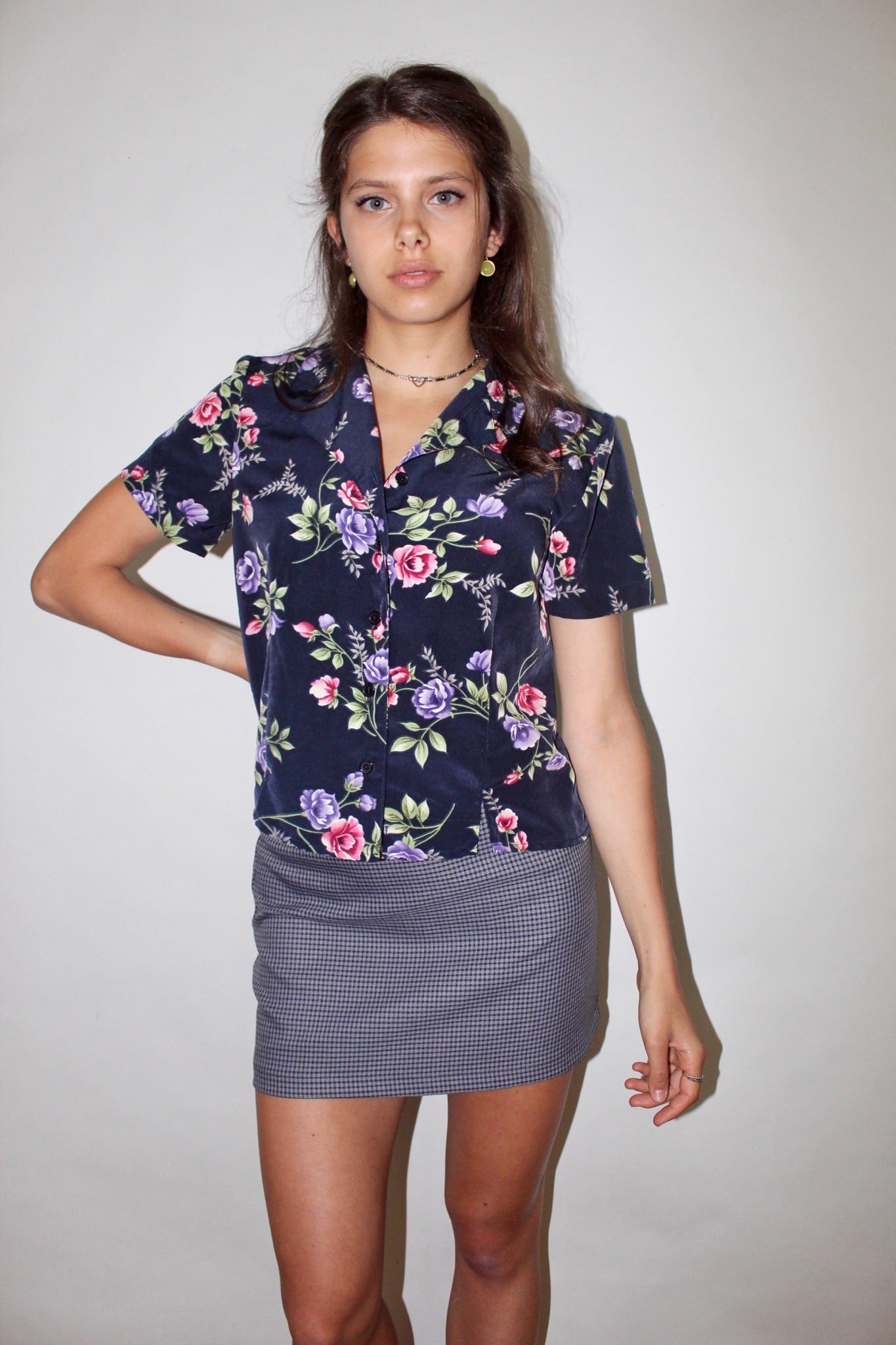 Vintage 90s Cropped Floral Top (S-M)